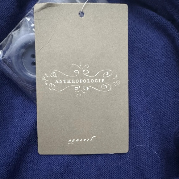 MOTH Sweater Womens Medium Royal Blue Big Button Ruffle Front Madison Cardigan - Picture 6 of 10